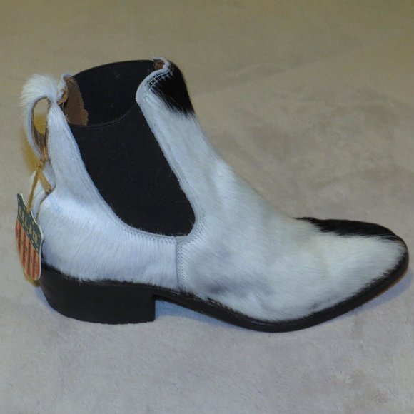 Ralph Lauren RRL Women's Black Hair on Hide Plainview Chelsea Boots 6.5 B NWB - Picture 2 of 13